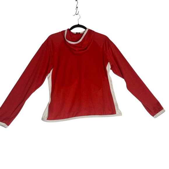Nike Women’s Red‎ and White Long Sleeve 1/4 Zip Hoodie S *C0293 - Picture 2 of 11